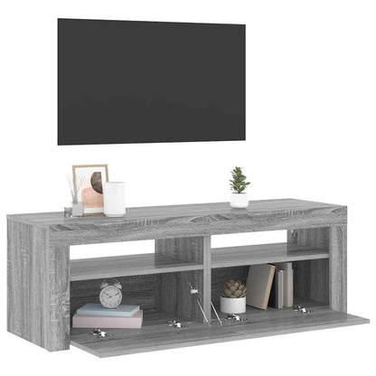 TV-Schrank mit LED-Leuchten Grau Sonoma 120x35x40 cm