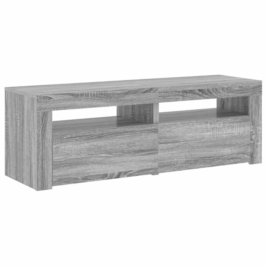 TV-Schrank mit LED-Leuchten Grau Sonoma 120x35x40 cm