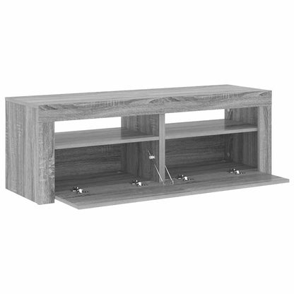 TV-Schrank mit LED-Leuchten Grau Sonoma 120x35x40 cm