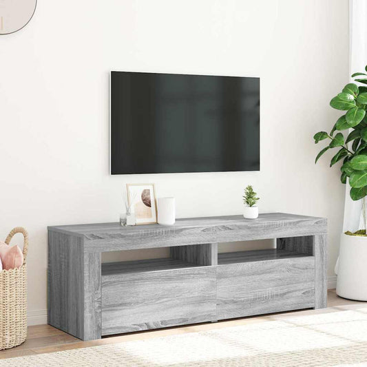 TV-Schrank mit LED-Leuchten Grau Sonoma 120x35x40 cm