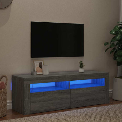 TV-Schrank mit LED-Leuchten Grau Sonoma 120x35x40 cm