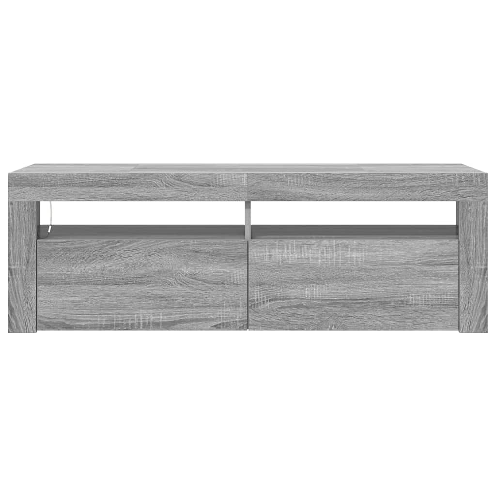 TV-Schrank mit LED-Leuchten Grau Sonoma 120x35x40 cm