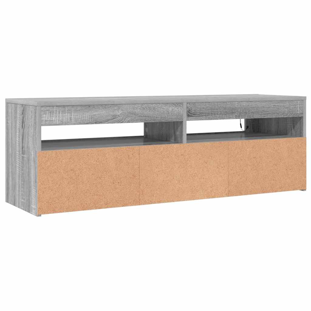 TV-Schrank mit LED-Leuchten Grau Sonoma 120x35x40 cm