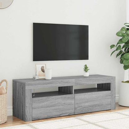 TV-Schrank mit LED-Leuchten Grau Sonoma 120x35x40 cm