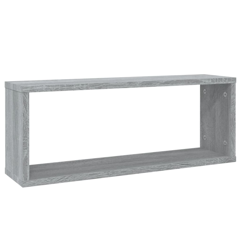 Würfelregale 2 Stk. Grau Sonoma 60x15x23 cm Holzwerkstoff