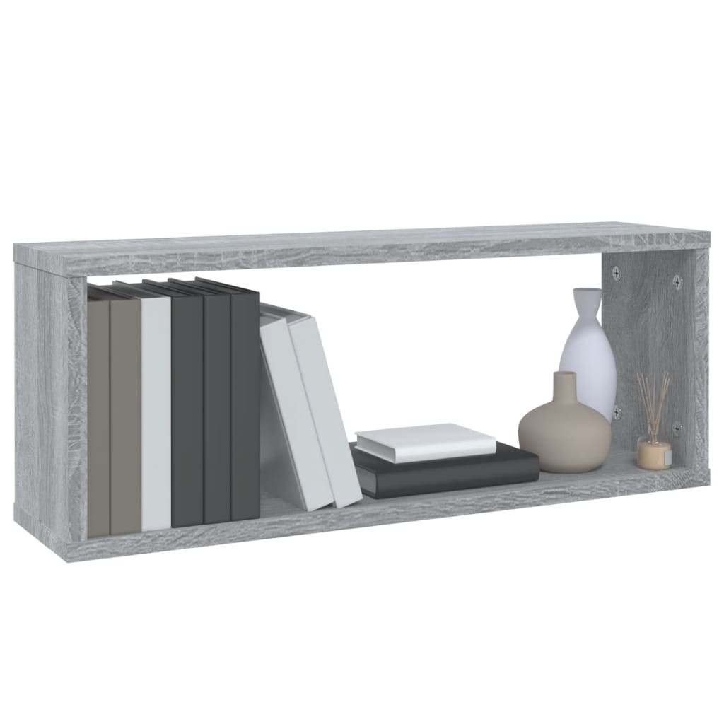 Würfelregale 4 Stk. Grau Sonoma 60x15x23 cm Holzwerkstoff