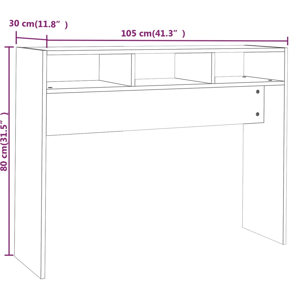 Konsolentisch Braun Eichen-Optik 105x30x80 cm Holzwerkstoff