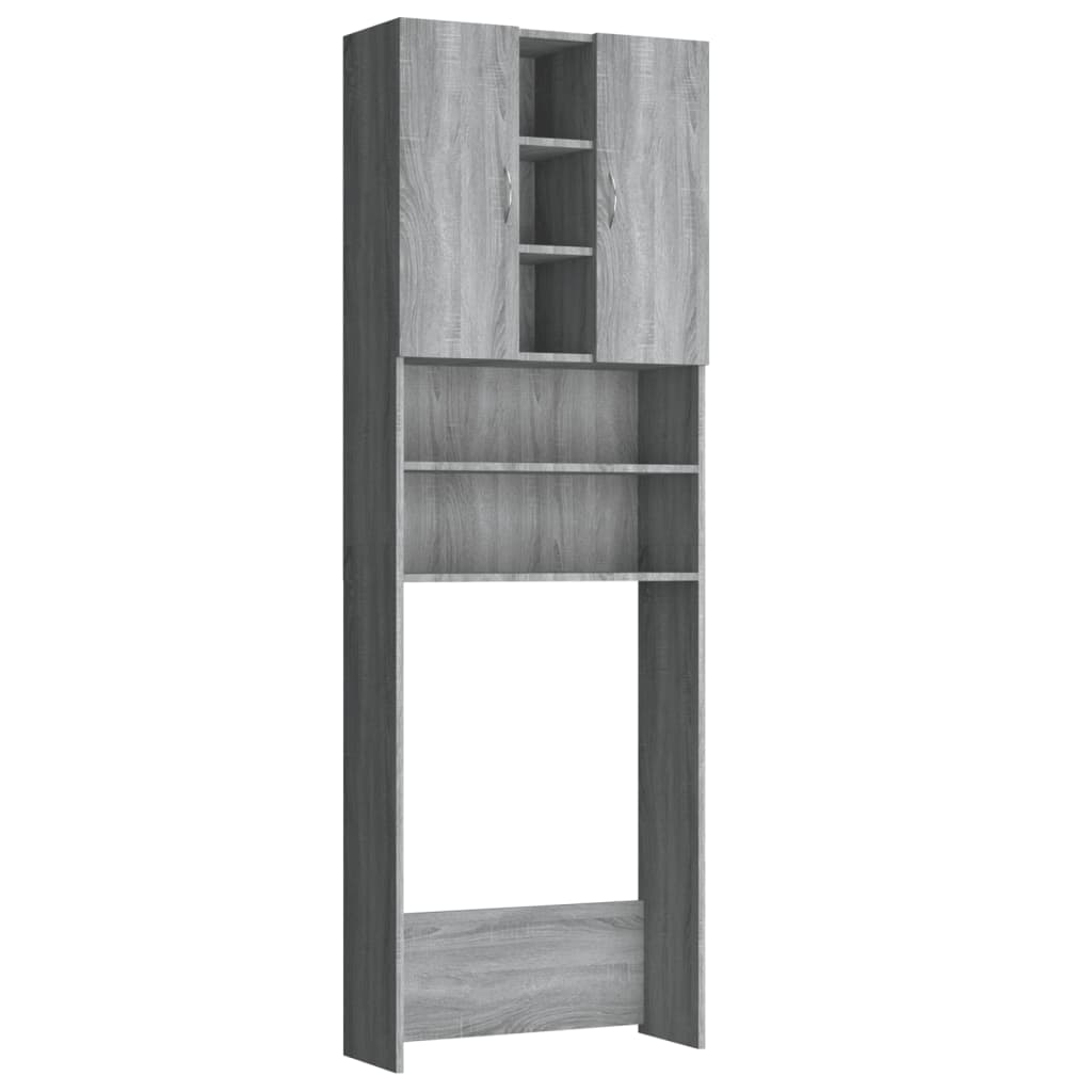 Waschmaschinenschrank Grau Sonoma 64x25,5x190 cm