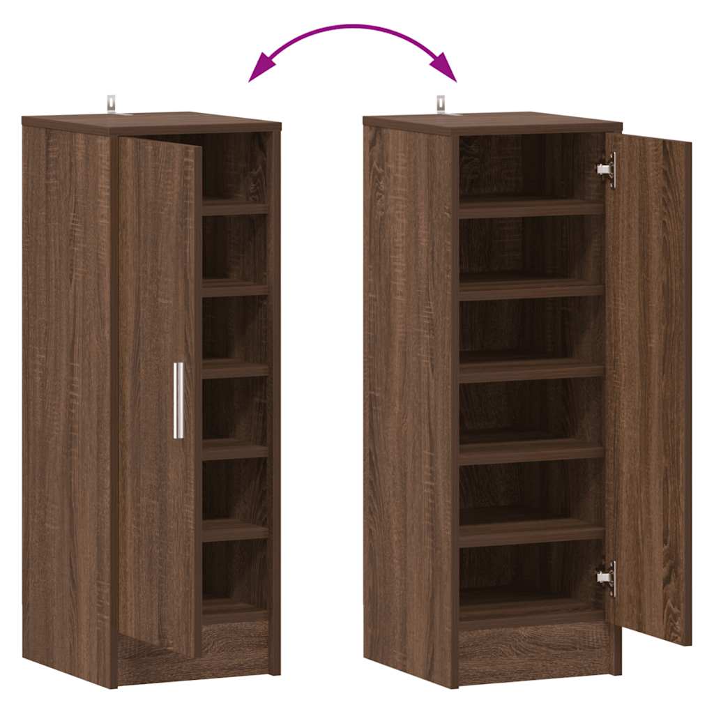 Schuhregal Braun Eichen-Optik 32x35x92 cm Holzwerkstoff