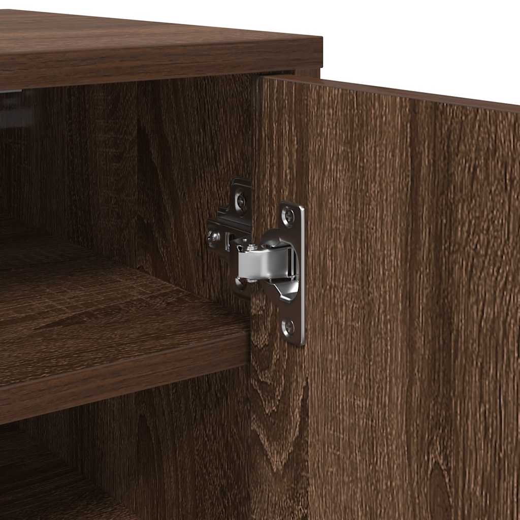 Schuhregal Braun Eichen-Optik 32x35x92 cm Holzwerkstoff