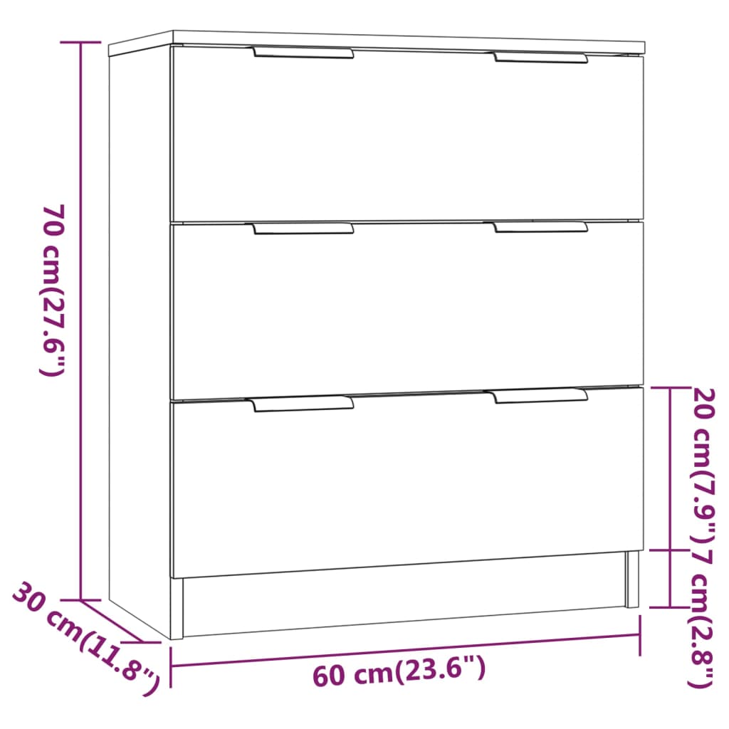 Sideboard Sonoma-Eiche 60x30x70 cm Holzwerkstoff