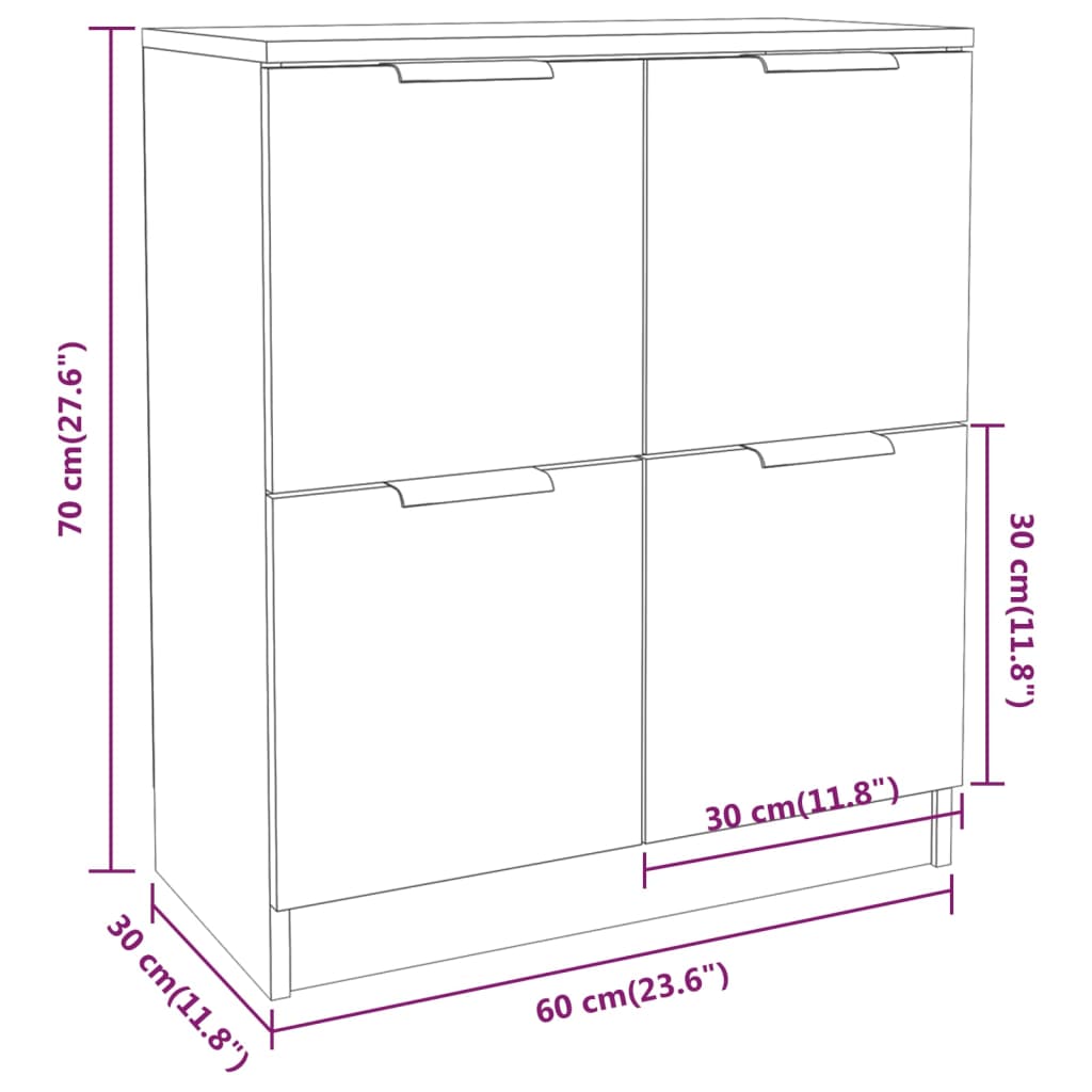 Sideboard Sonoma-Eiche 60x30x70 cm Holzwerkstoff