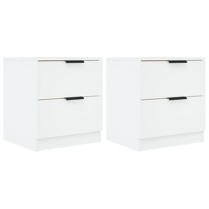 Nachttische 2 Stk. Weiß Holzwerkstoff
