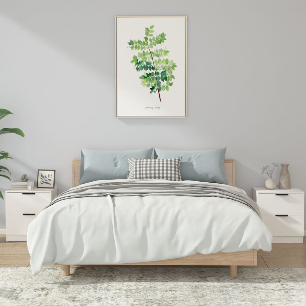 Nachttische 2 Stk. Weiß Holzwerkstoff