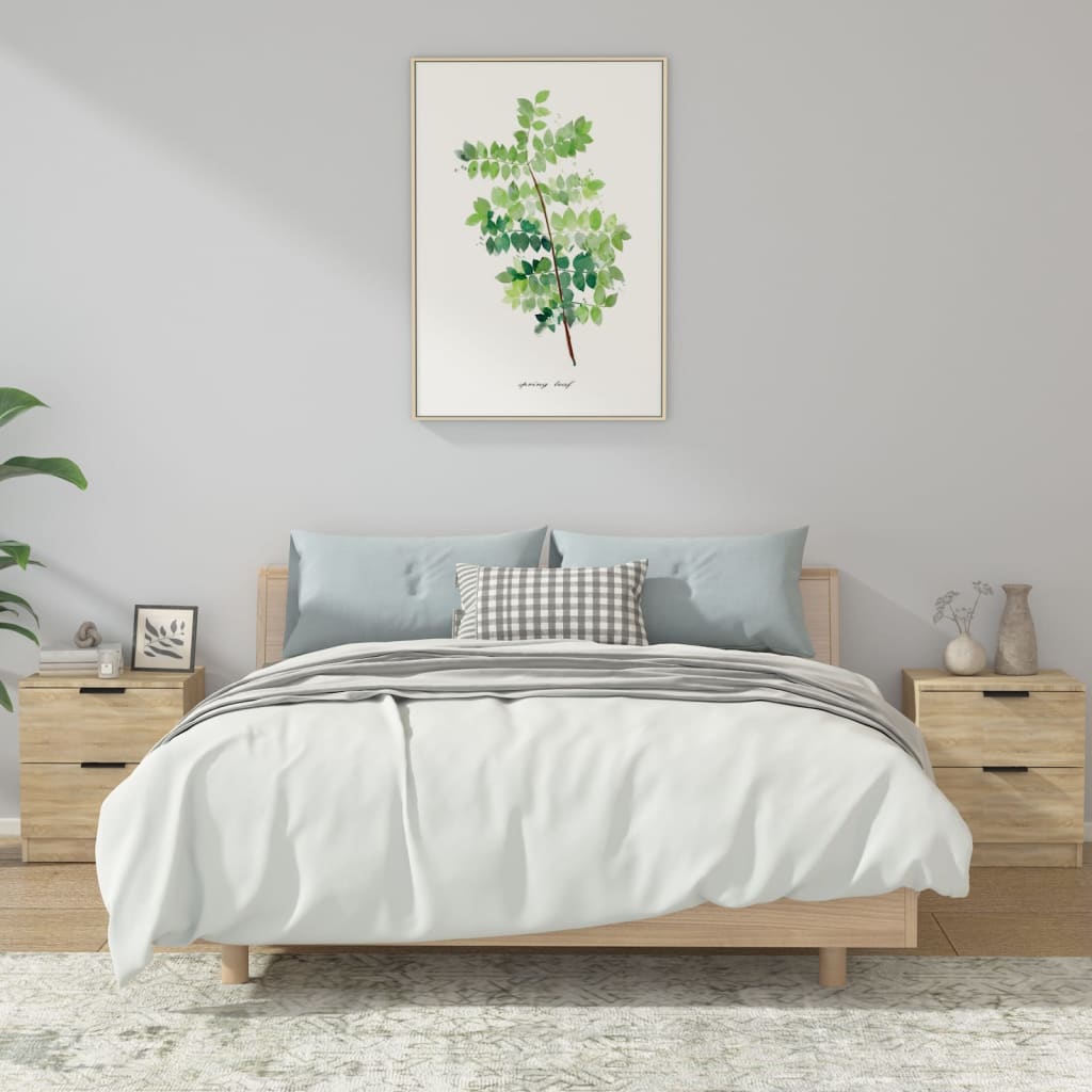 Nachttische 2 Stk. Sonoma-Eiche Holzwerkstoff