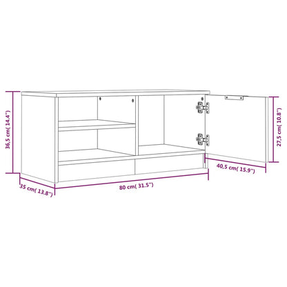 TV-Schrank Hochglanz-Weiß 80x35x36,5 cm Holzwerkstoff