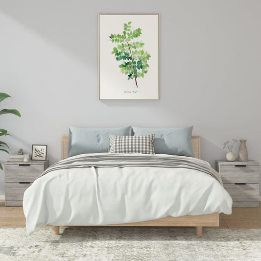 Nachttische 2 Stk. Grau Sonoma Holzwerkstoff