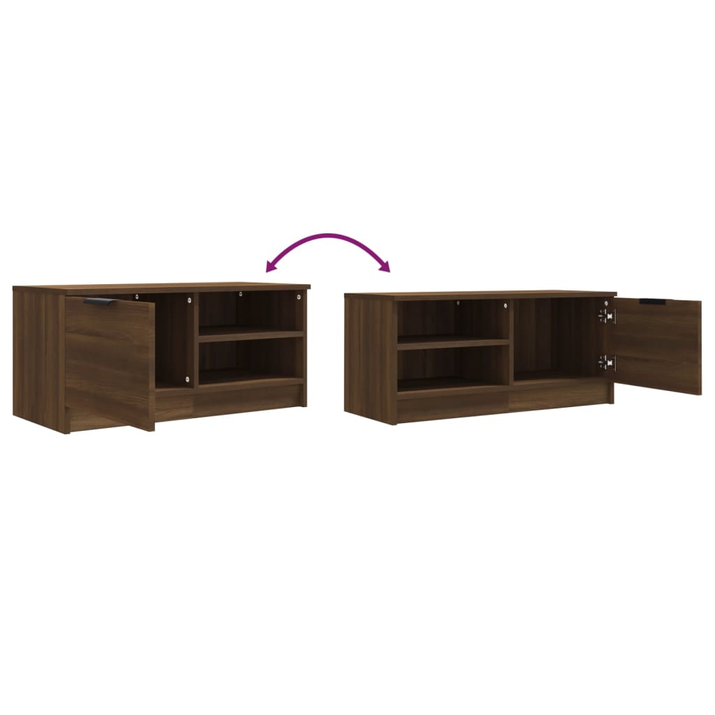 TV-Schrank Braun Eichen-Optik 80x35x36,5 cm Holzwerkstoff