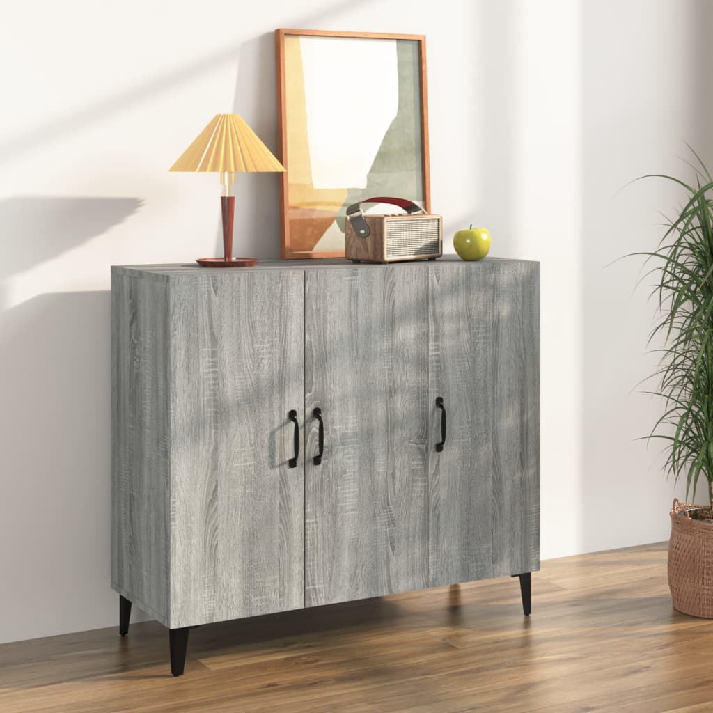 Sideboard Grau Sonoma 90x34x80 cm Holzwerkstoff