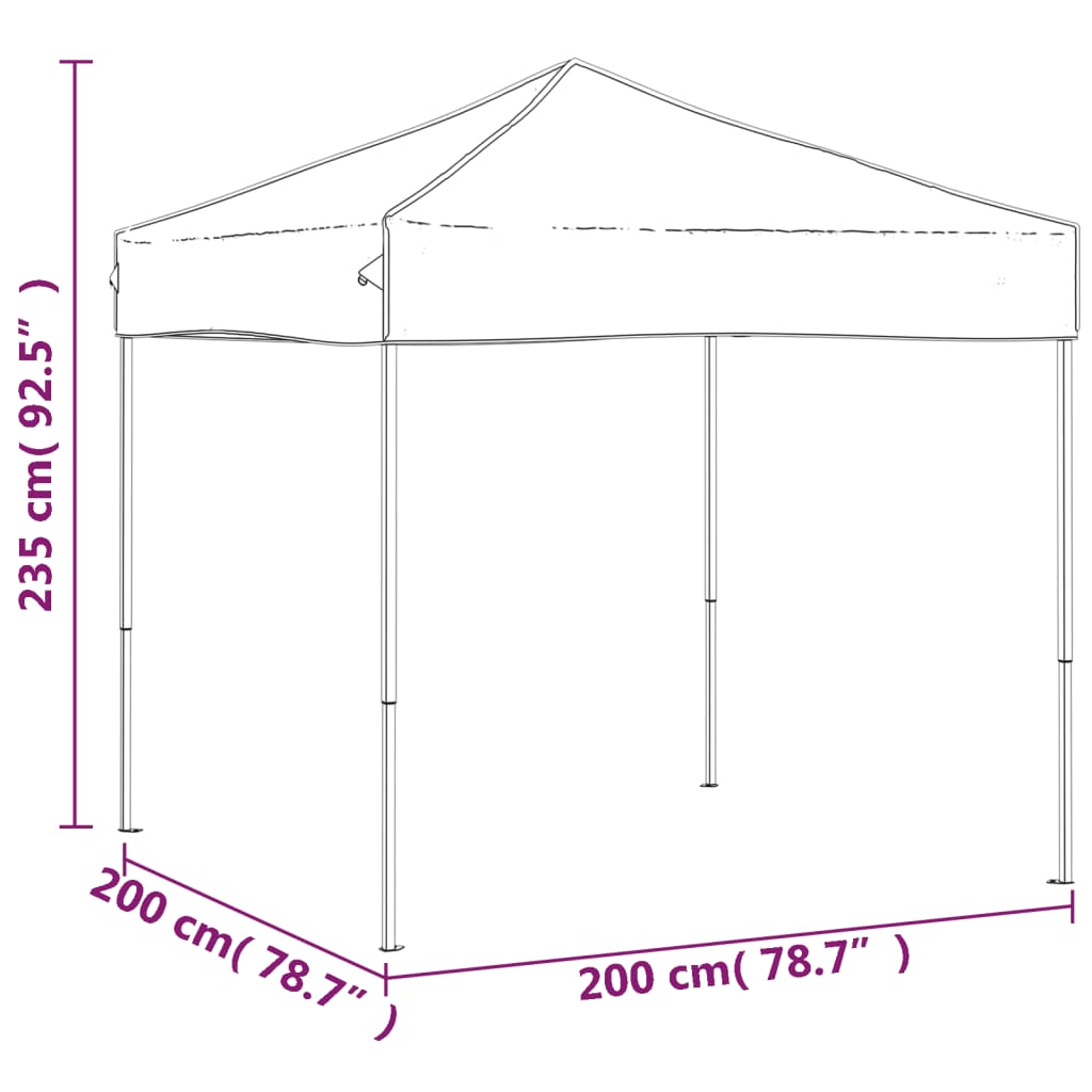 Partyzelt Faltbar Anthrazit 2x2 m