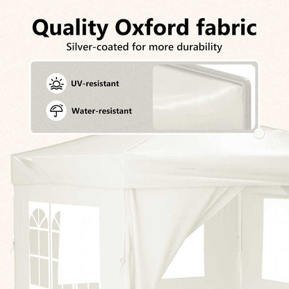 Partyzelt Faltbar mit Seitenwänden Creme 3x3 m