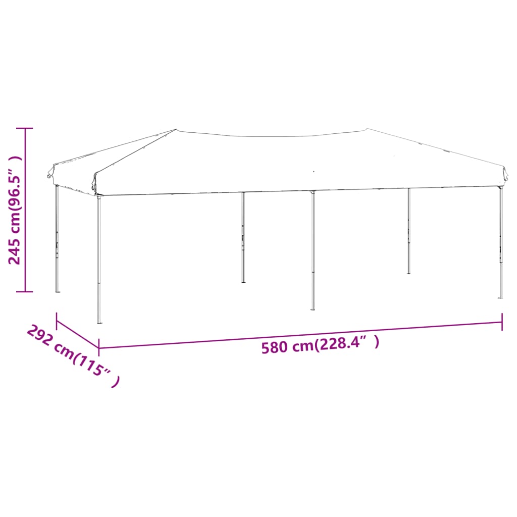 Partyzelt Faltbar Anthrazit 3x6 m