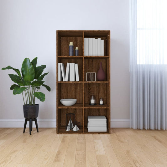 Bücherregal/Sideboard Braun Eiche 66×30×130 cm Holzwerkstoff