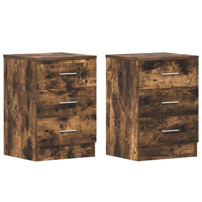 Nachttische 2 Stk. Räuchereiche 38x35x56 cm Holzwerkstoff