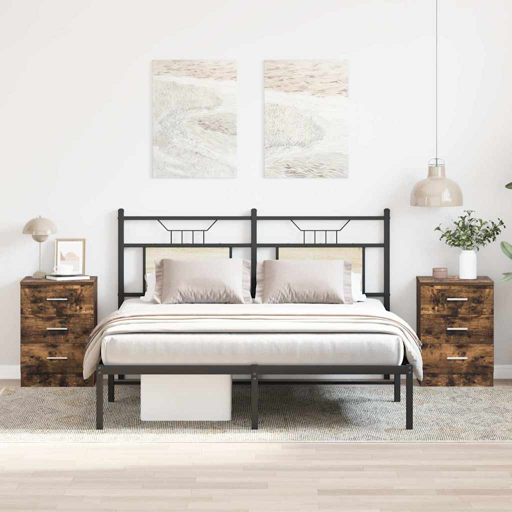 Nachttische 2 Stk. Räuchereiche 38x35x56 cm Holzwerkstoff