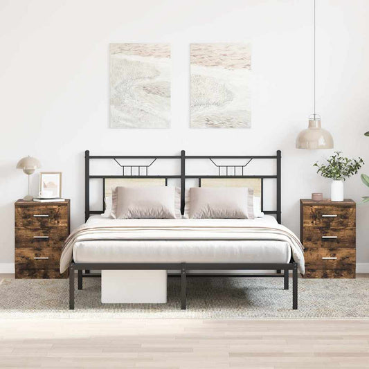 Nachttische 2 Stk. Räuchereiche 38x35x56 cm Holzwerkstoff