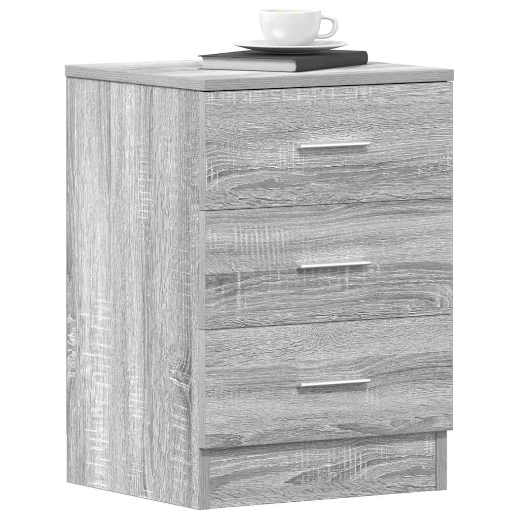 Nachttische 2 Stk. Grau Sonoma 38x35x56 cm Holzwerkstoff
