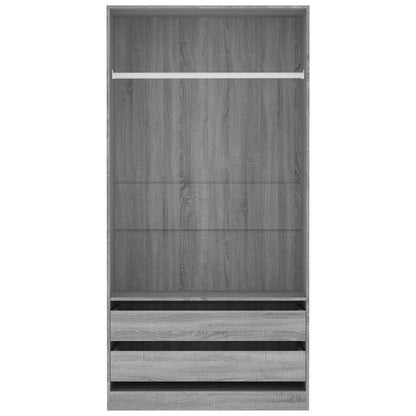 Kleiderschrank Grau Sonoma 100x50x200 cm Holzwerkstoff