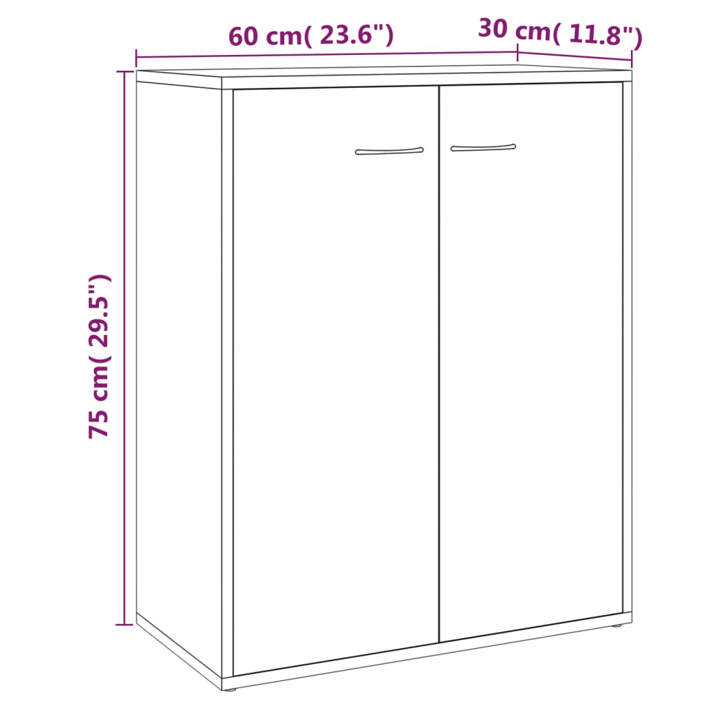 Sideboard Grau Sonoma 60x30x75 cm Holzwerkstoff