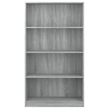 Bücherregal 4 Fächer Grau Sonoma 80x24x142 cm Holzwerkstoff