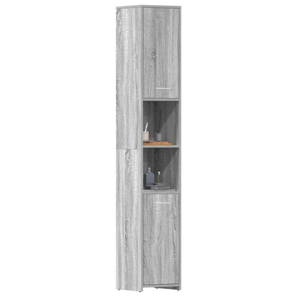 Badezimmerschrank Grau Sonoma 30x30x183,5 cm Holzwerkstoff
