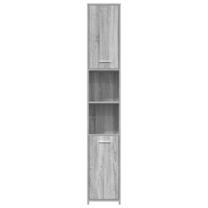 Badezimmerschrank Grau Sonoma 30x30x183,5 cm Holzwerkstoff
