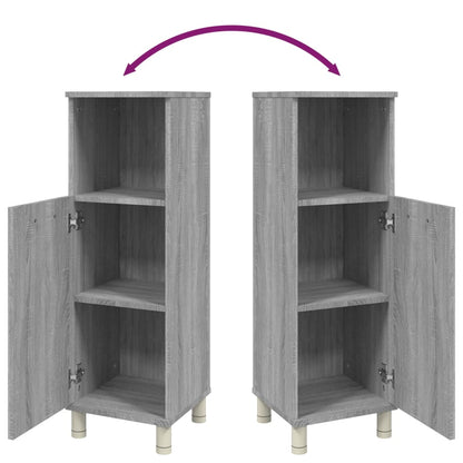 Badschrank Grau Sonoma 30x30x95 cm Holzwerkstoff