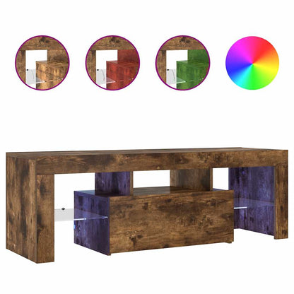 TV-Schrank mit LED-Leuchten Räuchereiche 120x35x40 cm