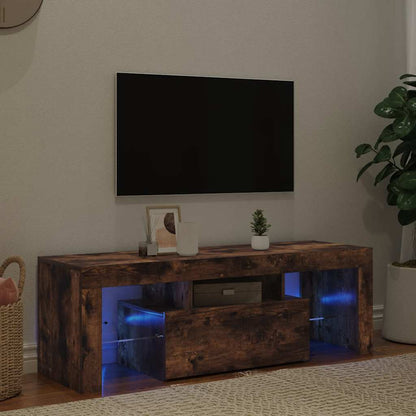 TV-Schrank mit LED-Leuchten Räuchereiche 120x35x40 cm
