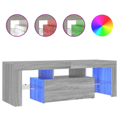 TV-Schrank mit LED-Leuchten Grau Sonoma 120x35x40 cm