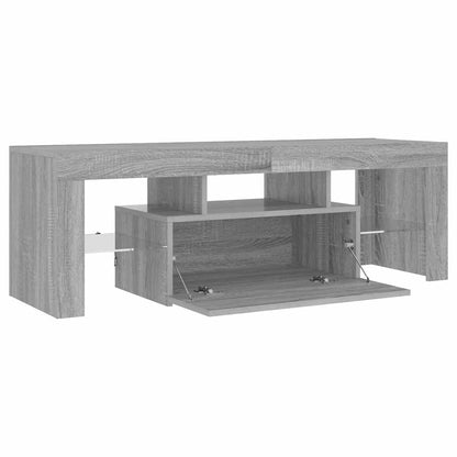 TV-Schrank mit LED-Leuchten Grau Sonoma 120x35x40 cm