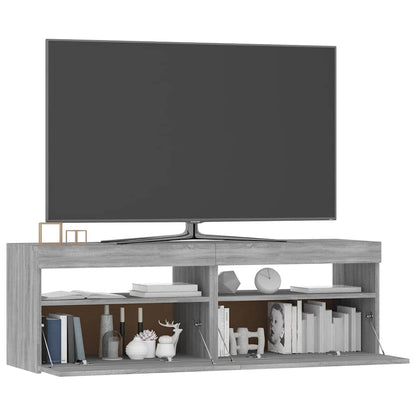 TV-Schrank mit LED-Leuchten Grau Sonoma 120x35x40 cm