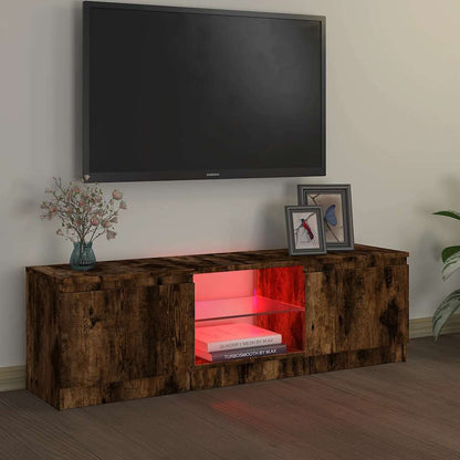 TV-Schrank mit LED-Leuchten Räuchereiche 120x30x36 cm