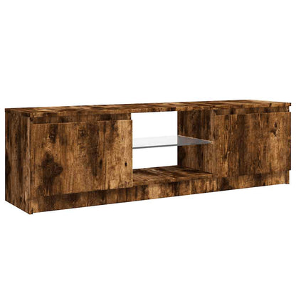 TV-Schrank mit LED-Leuchten Räuchereiche 120x30x36 cm