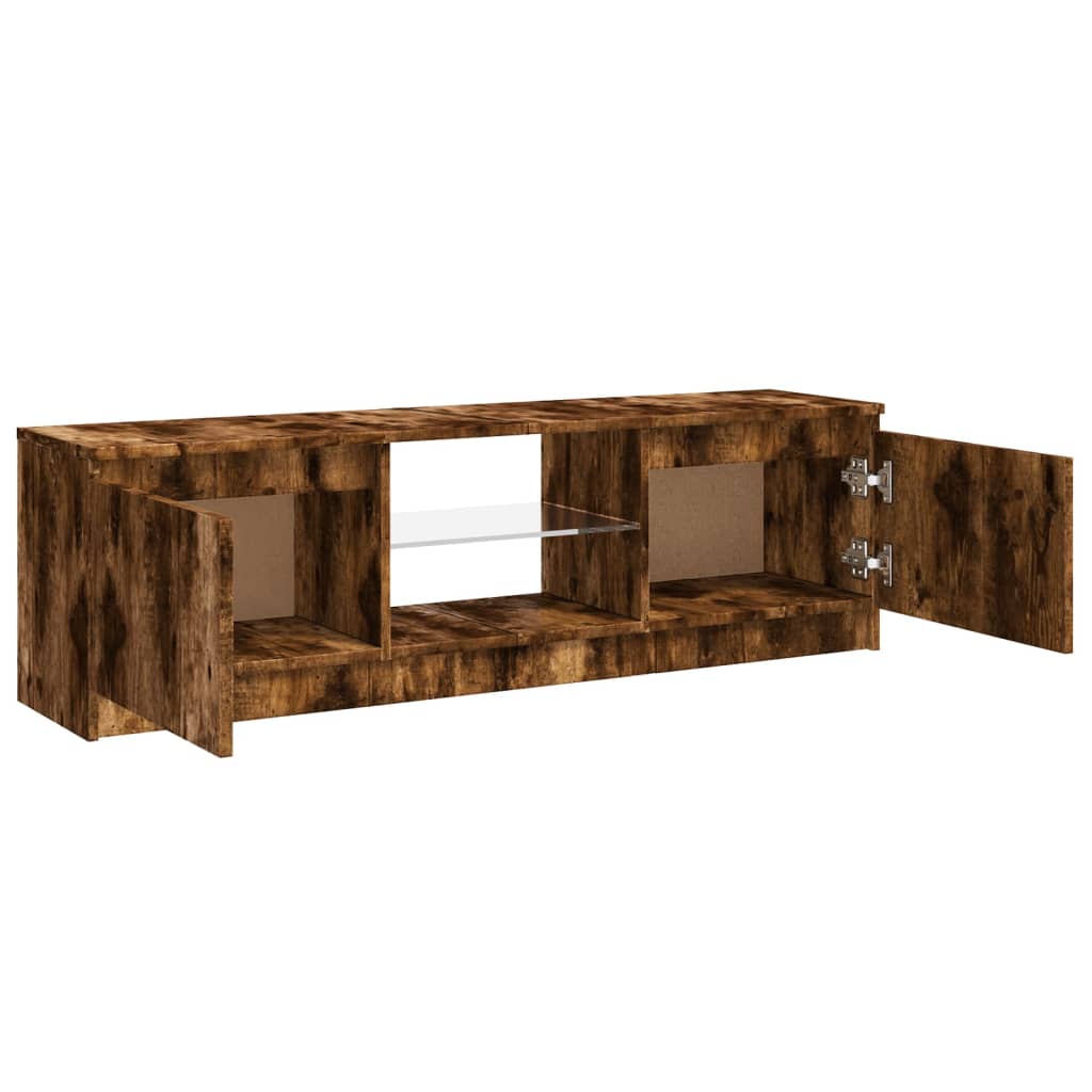 TV-Schrank mit LED-Leuchten Räuchereiche 120x30x35,5 cm