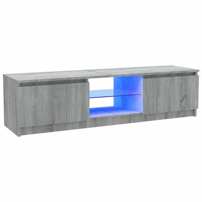 TV-Schrank mit LED-Leuchten Grau Sonoma 120x30x36 cm