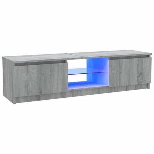 TV-Schrank mit LED-Leuchten Grau Sonoma 120x30x36 cm
