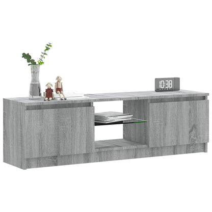 TV-Schrank mit LED-Leuchten Grau Sonoma 120x30x36 cm