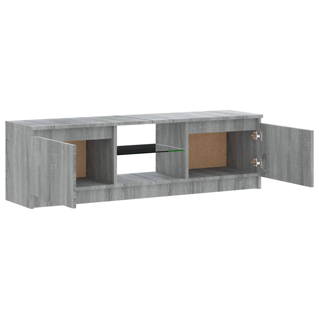 TV-Schrank mit LED-Leuchten Grau Sonoma 120x30x35,5 cm