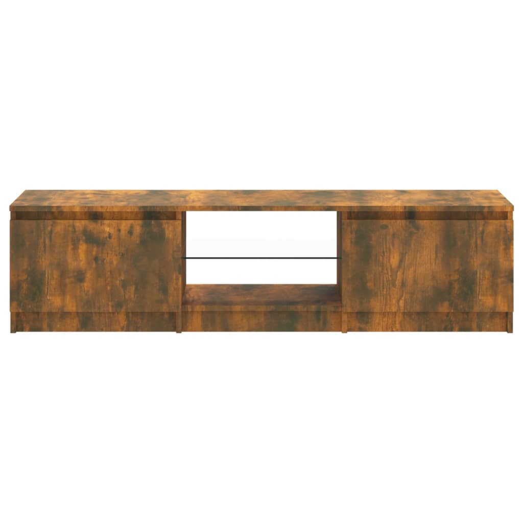 TV-Schrank mit LED-Leuchten Räuchereiche 140x40x35,5 cm